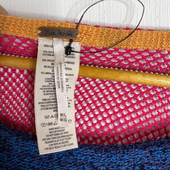 Free People Sunset Knit Fringe Poncho M/L - Picture 14 of 15